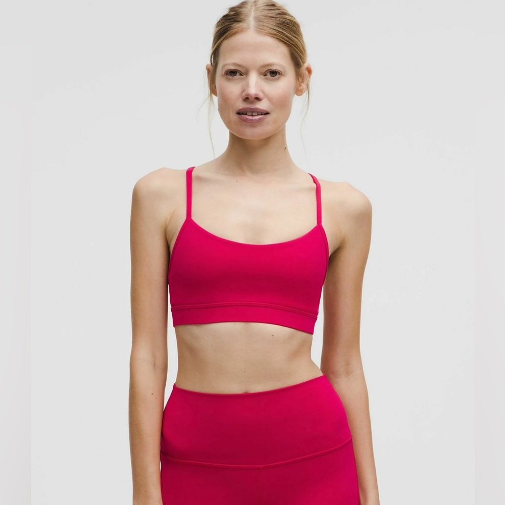 Lululemon Flow Y Bra Nulu *Light Support, A-C Cups Pink Dragonfruit Size 10